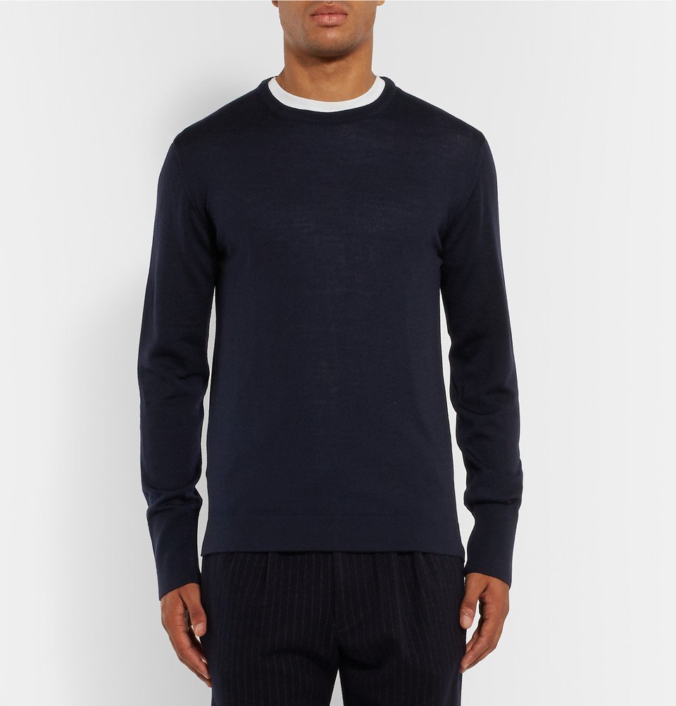 Officine Generale - Merino Wool Sweater - Men - Midnight blue Officine ...