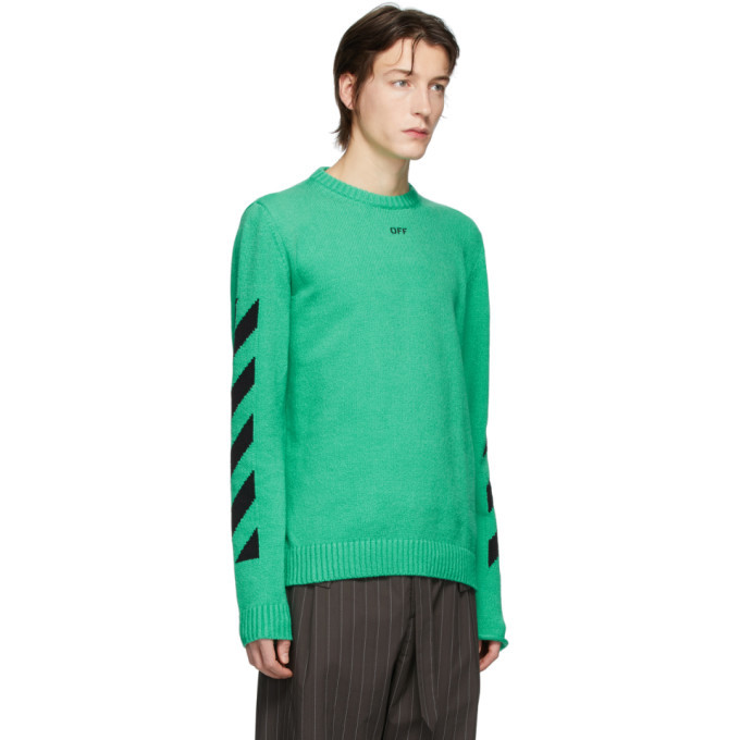Off-White Green Diag Sweater Off-White