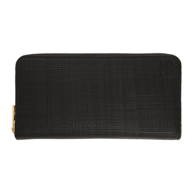 Loewe Black Linen Zip Around Wallet Loewe