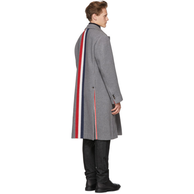 Thom Browne Grey Wool and Cashmere Bal Collar Coat Thom Browne