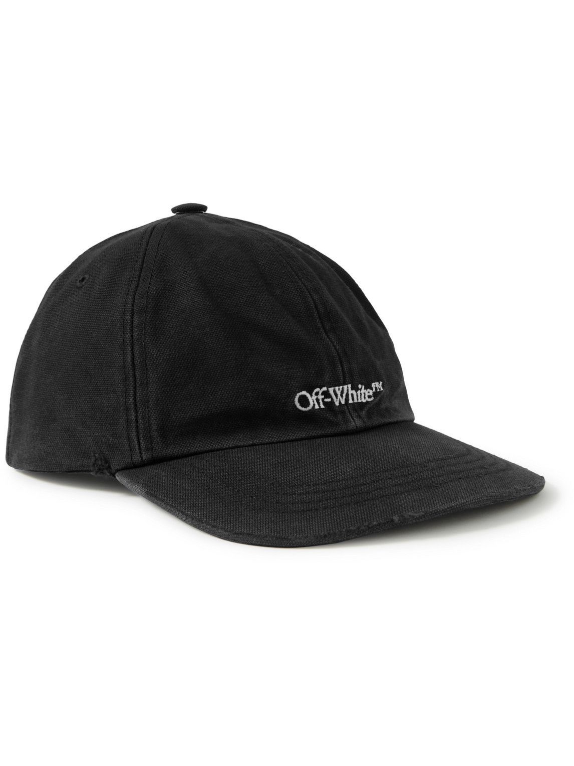Distressed Logo-Embroidered Cotton 