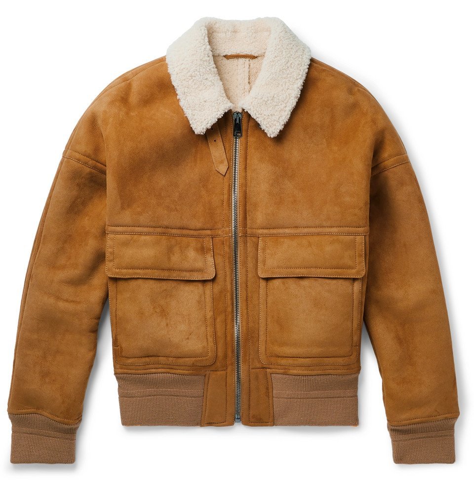 mens shearling bomber coat