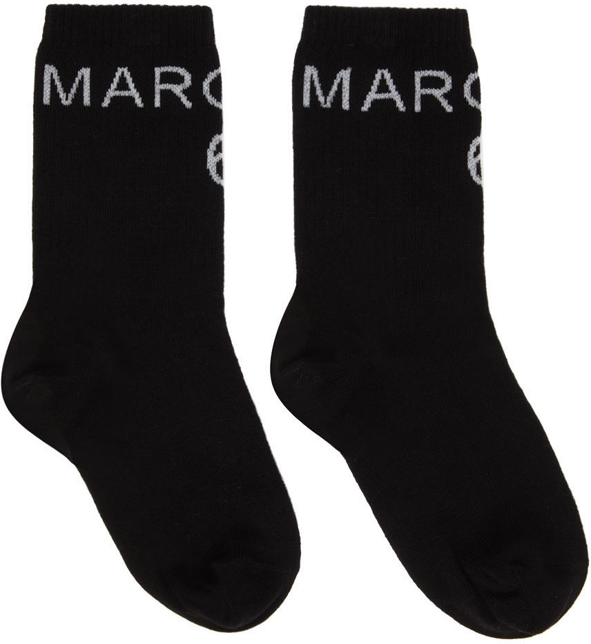 MM6 Maison Margiela Black Logo Socks MM6 Maison Margiela