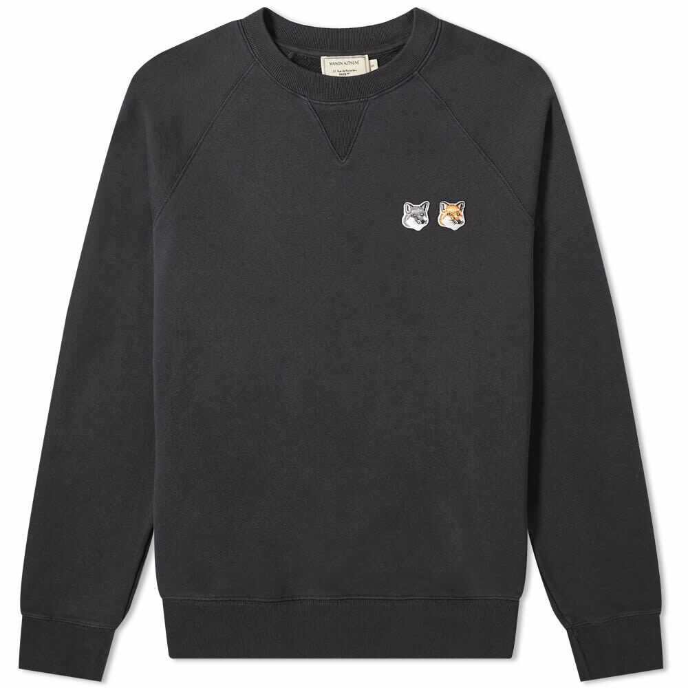 Maison Kitsuné Men's Double Fox Head Patch Sweat in Anthracite Maison ...