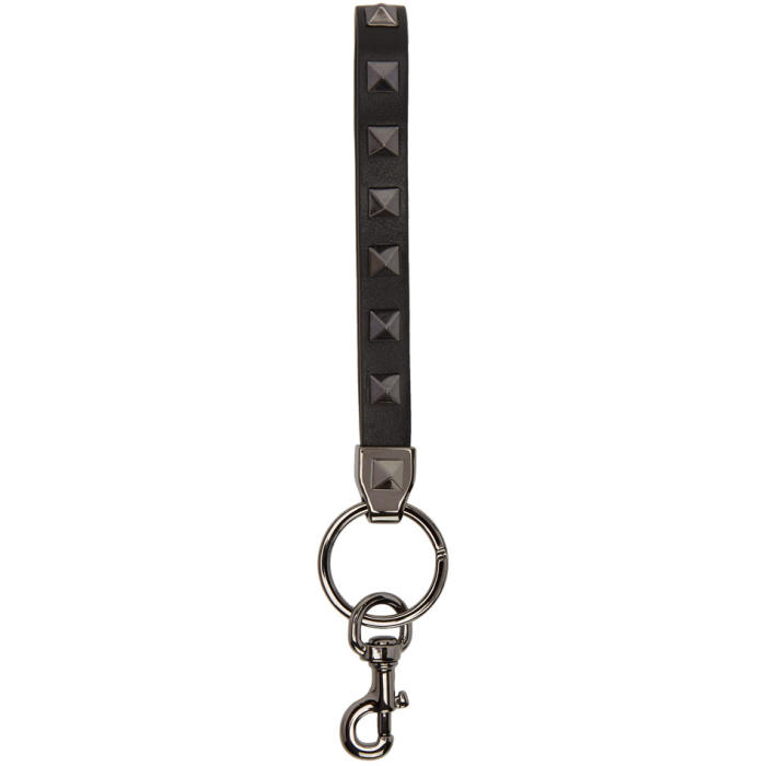Valentino Black Valentino Garavani Rockstud Keychain Valentino Garavani