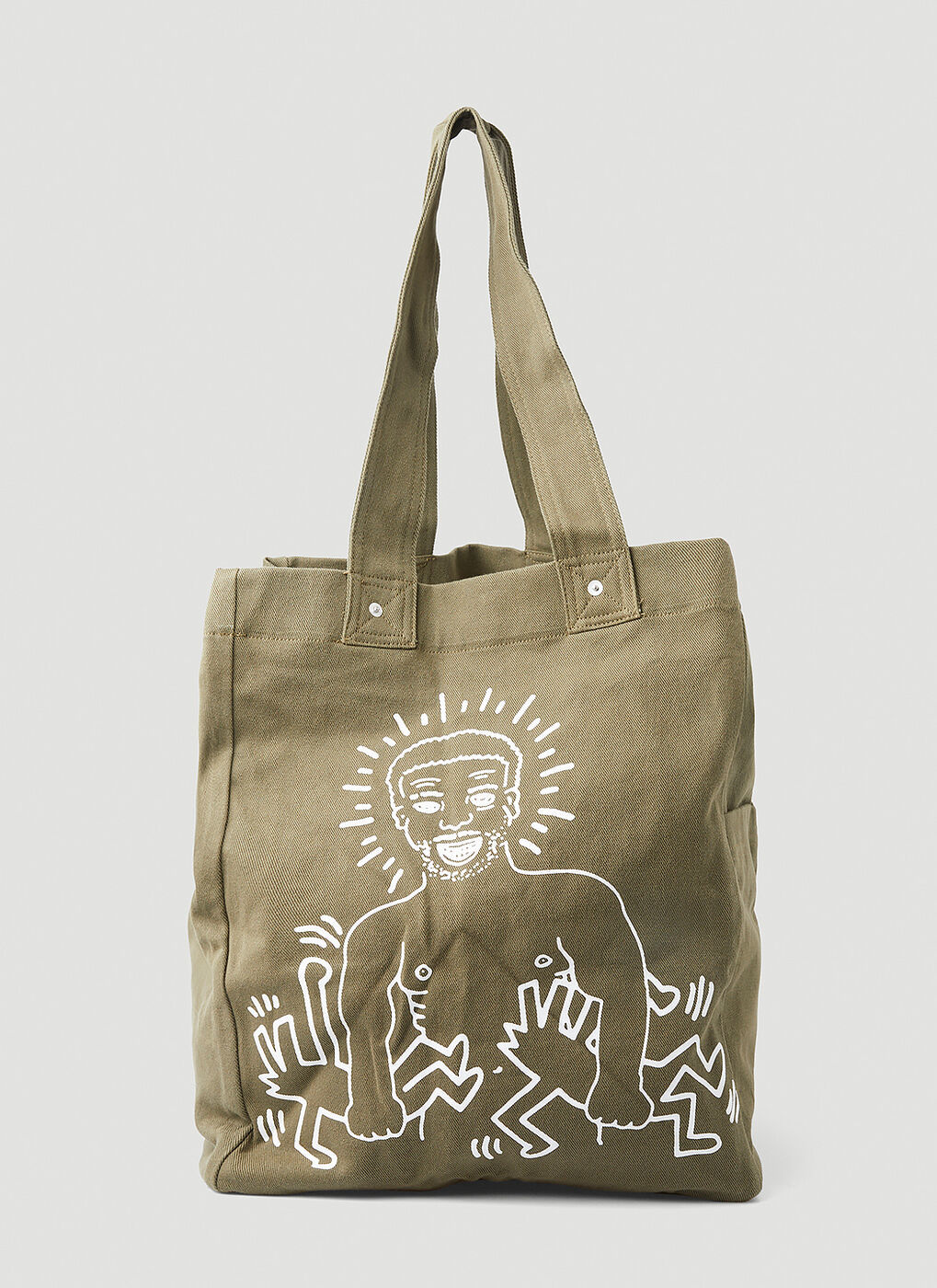 Honey Fucking Dijon Cotton X Keith Haring Printed Tote Bag in Beige Womens Mens Bags Mens Tote bags Natural 