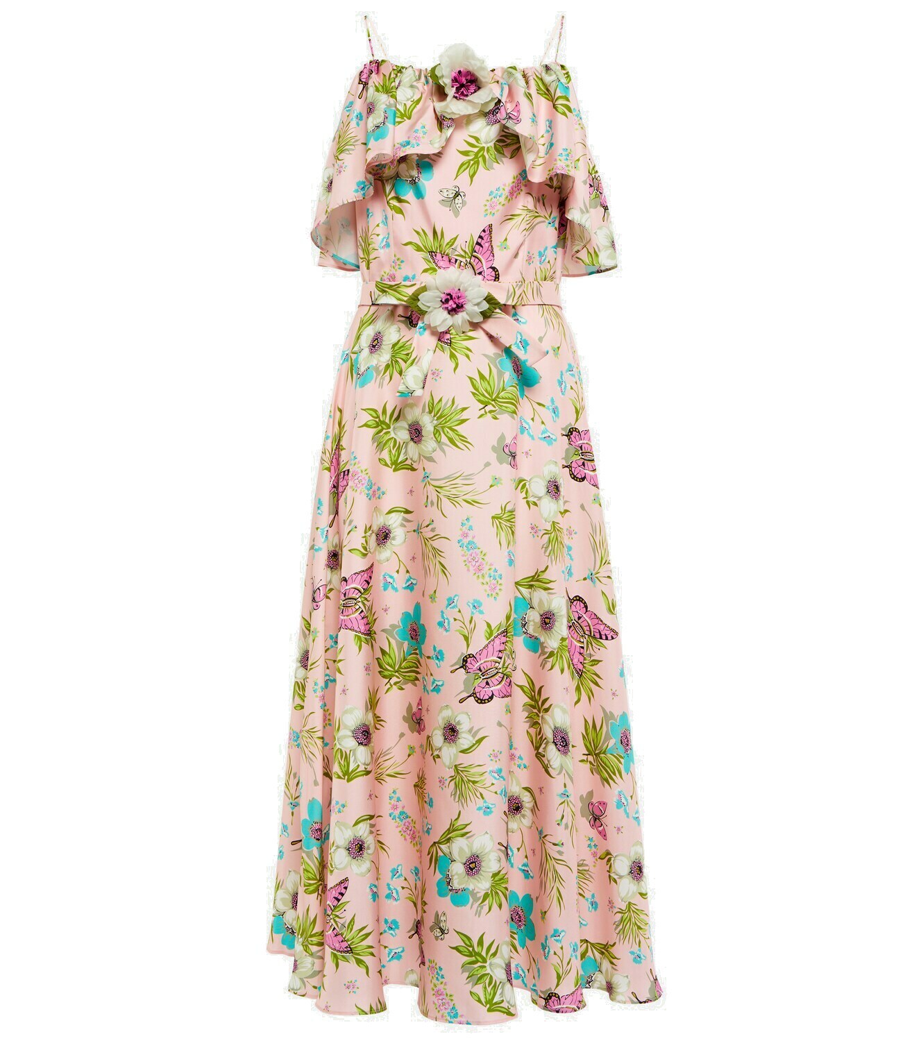 Rodarte Floral silk twill midi dress Rodarte