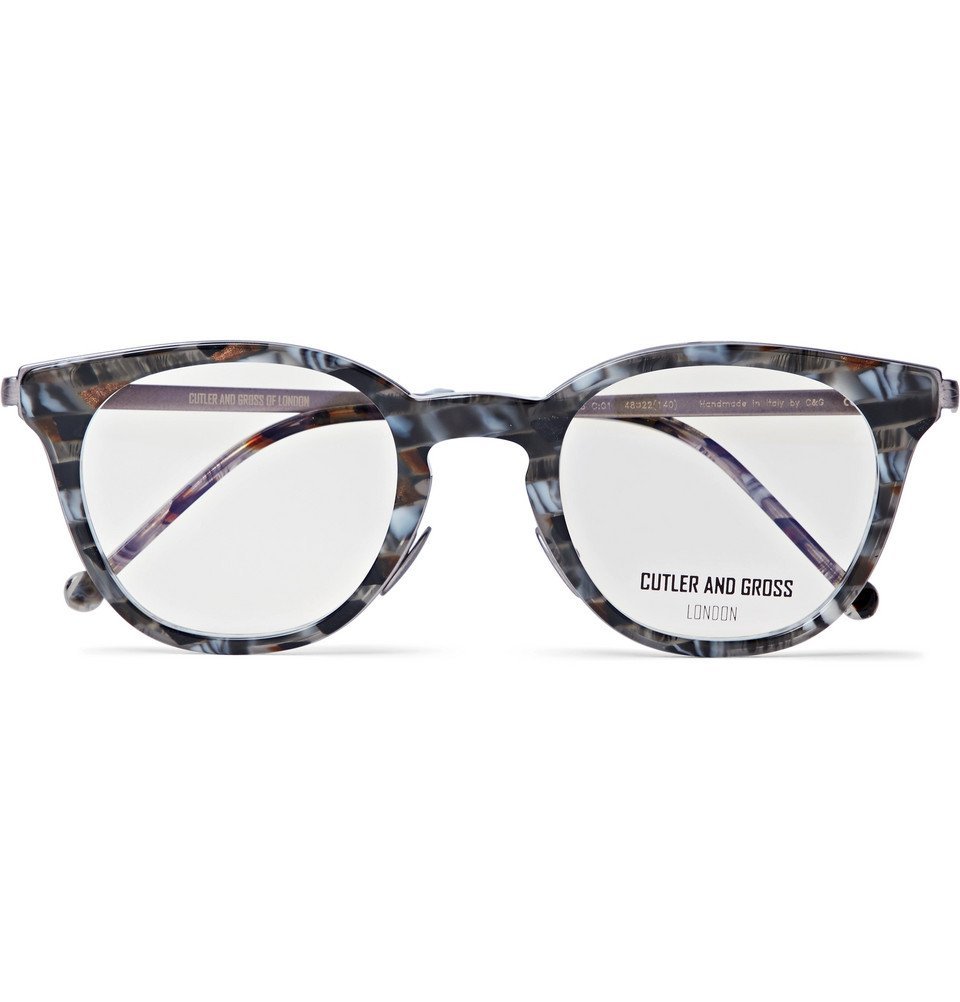 Cutler And Gross Round Frame Tortoiseshell Acetate Optical Glasses Men Blue Cutler And Gross