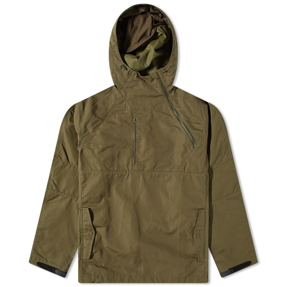 Maharishi Men's Ventile Half Zip Popover Jacket in Olive Maharishi