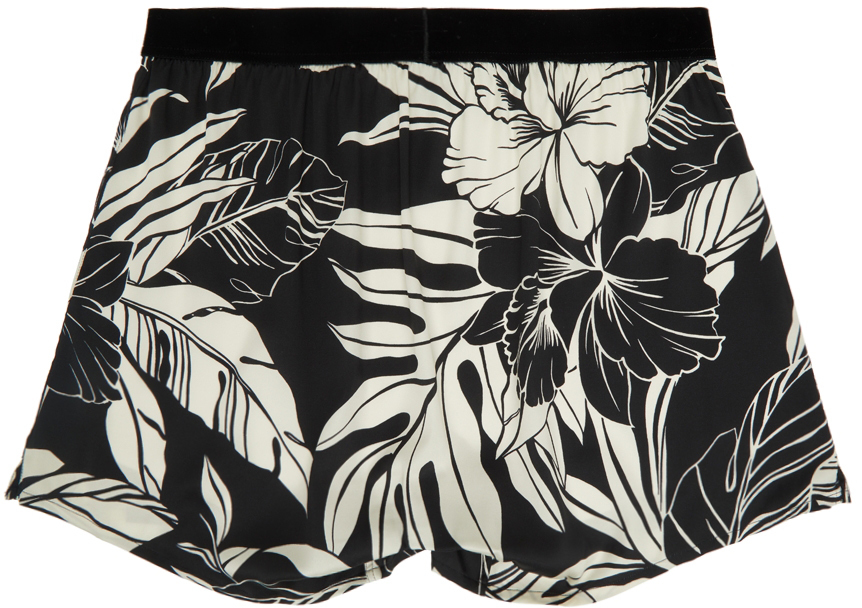 TOM FORD Black & Off-White Hibiscus Boxers TOM FORD