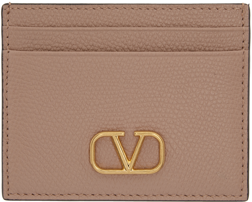 Valentino Garavani Tan Valentino Garavani VLogo Card Holder Valentino