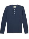 Polo Ralph Lauren - Slim-Fit Logo-Embroidered Waffle-Knit Cotton Henley T-Shirt - Blue