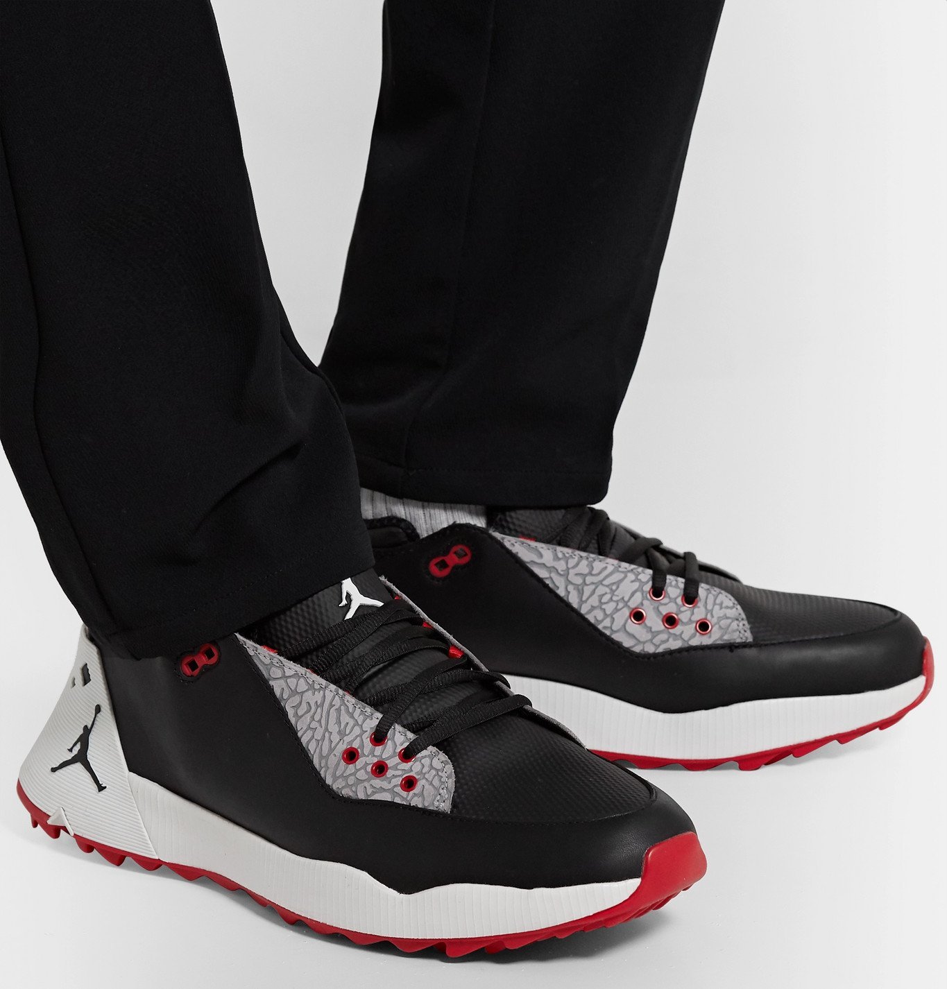 Nike Golf - Jordan ADG 2 Mesh-Trimmed Leather Golf Shoes - Black 