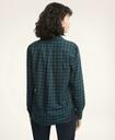 Brooks Brothers Women's Classic Fit Cotton Wool Flannel Shirt | Navy/Green