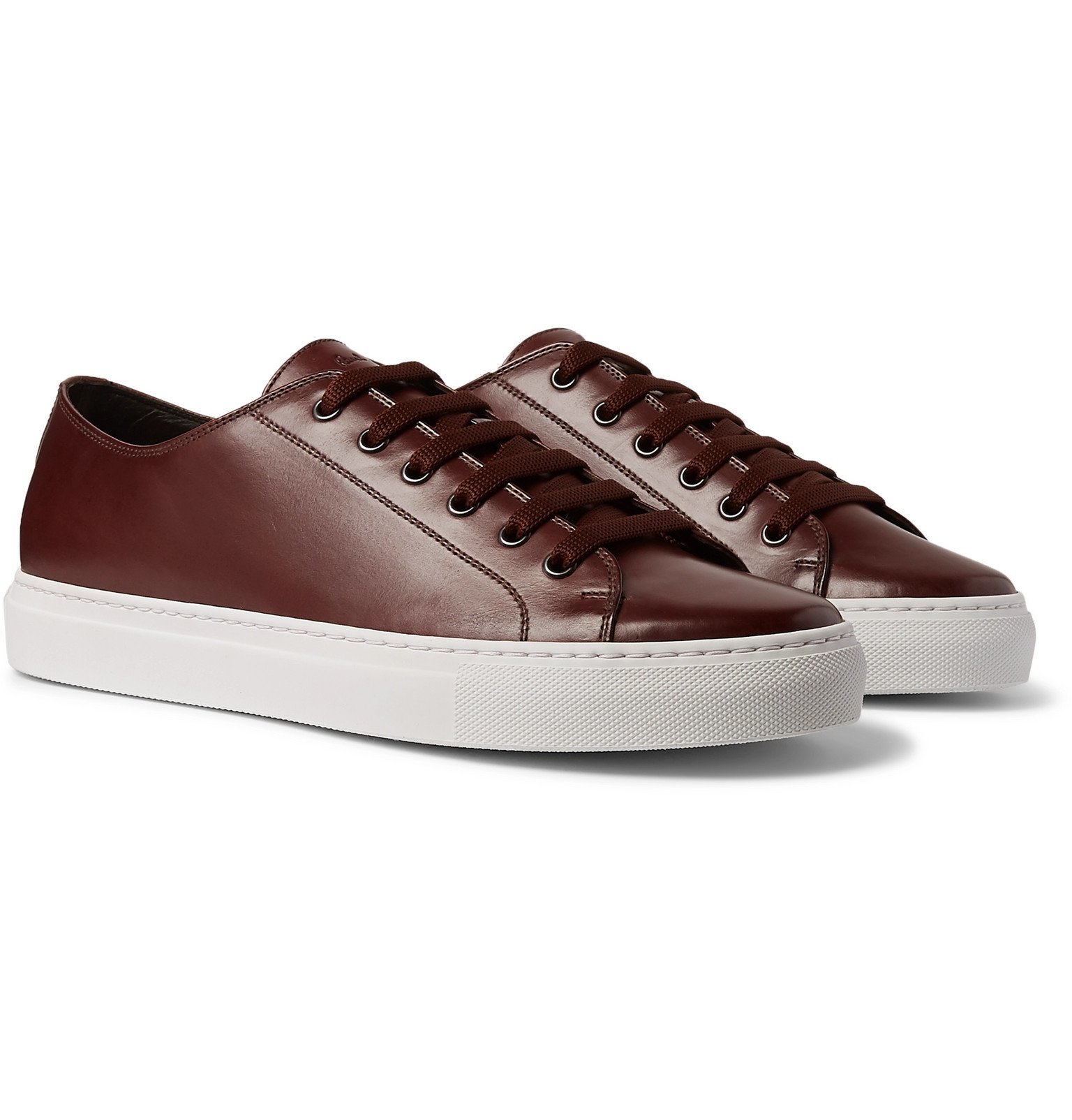 Paul Smith - Sotto Burnished-Leather Sneakers - Brown Paul Smith