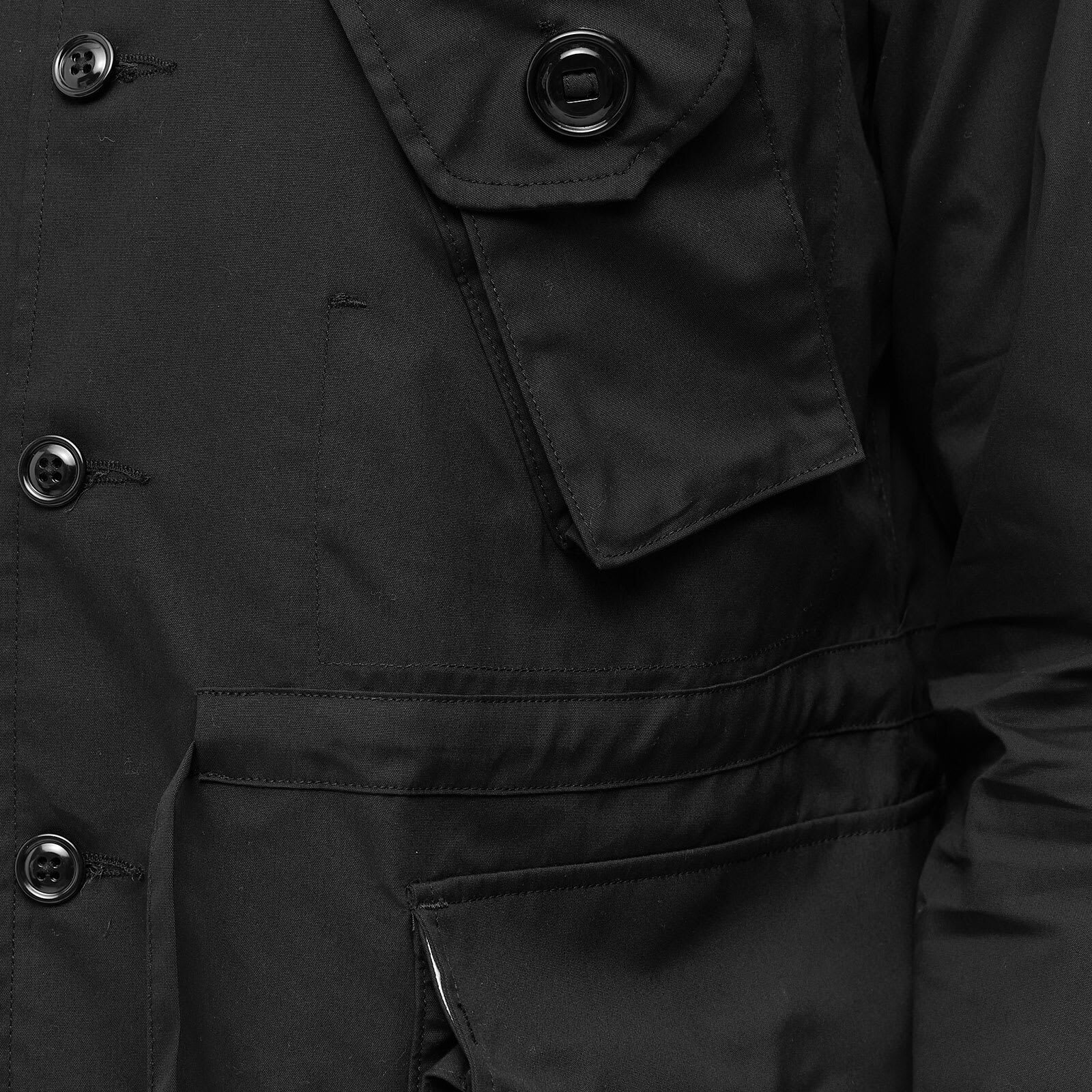 Monitaly Men's Type B Military Half Coat in Vancloth Oxford Black Monitaly