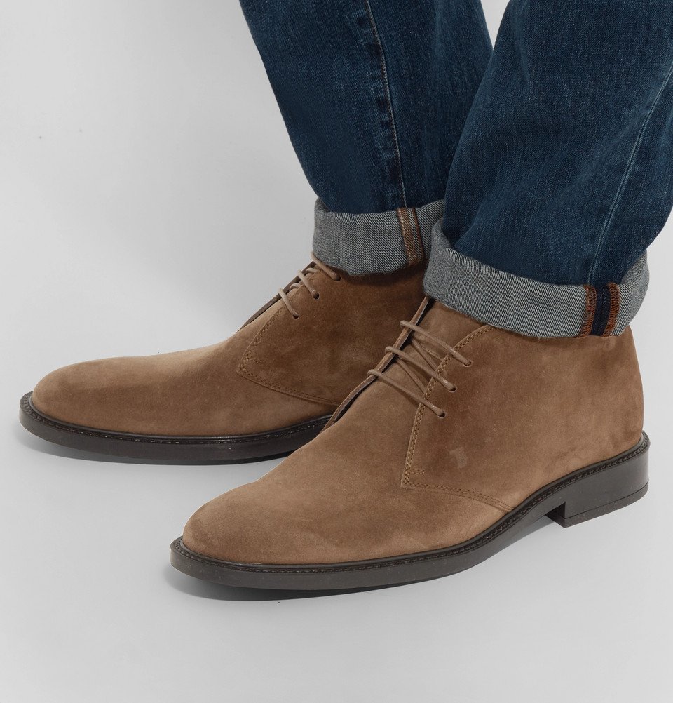 tod's suede boots mens