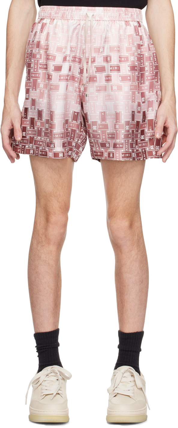 AMIRI Pink Gradient Tape Shorts Amiri