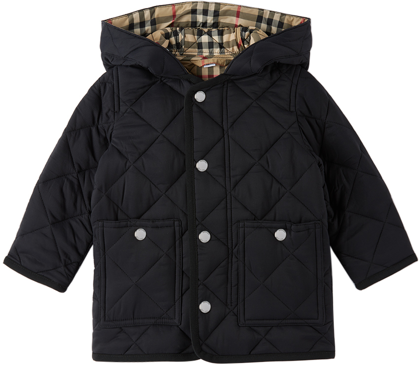 Burberry Baby Black Quilted Jacket Burberry