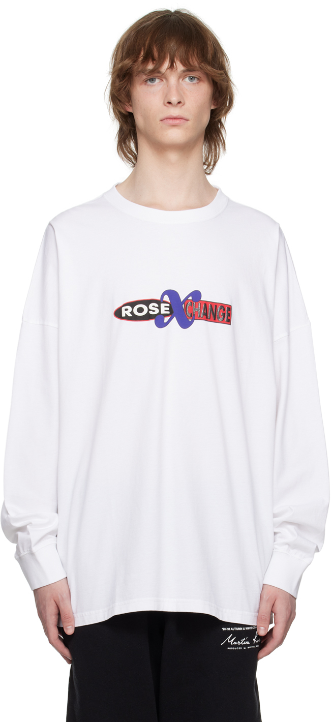 Martine Rose White Graphic Long Sleeve T-Shirt Martine Rose