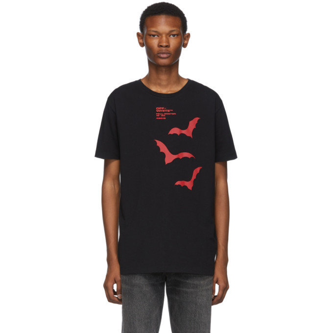 Off-White Black and Red Bats T-Shirt Off-White