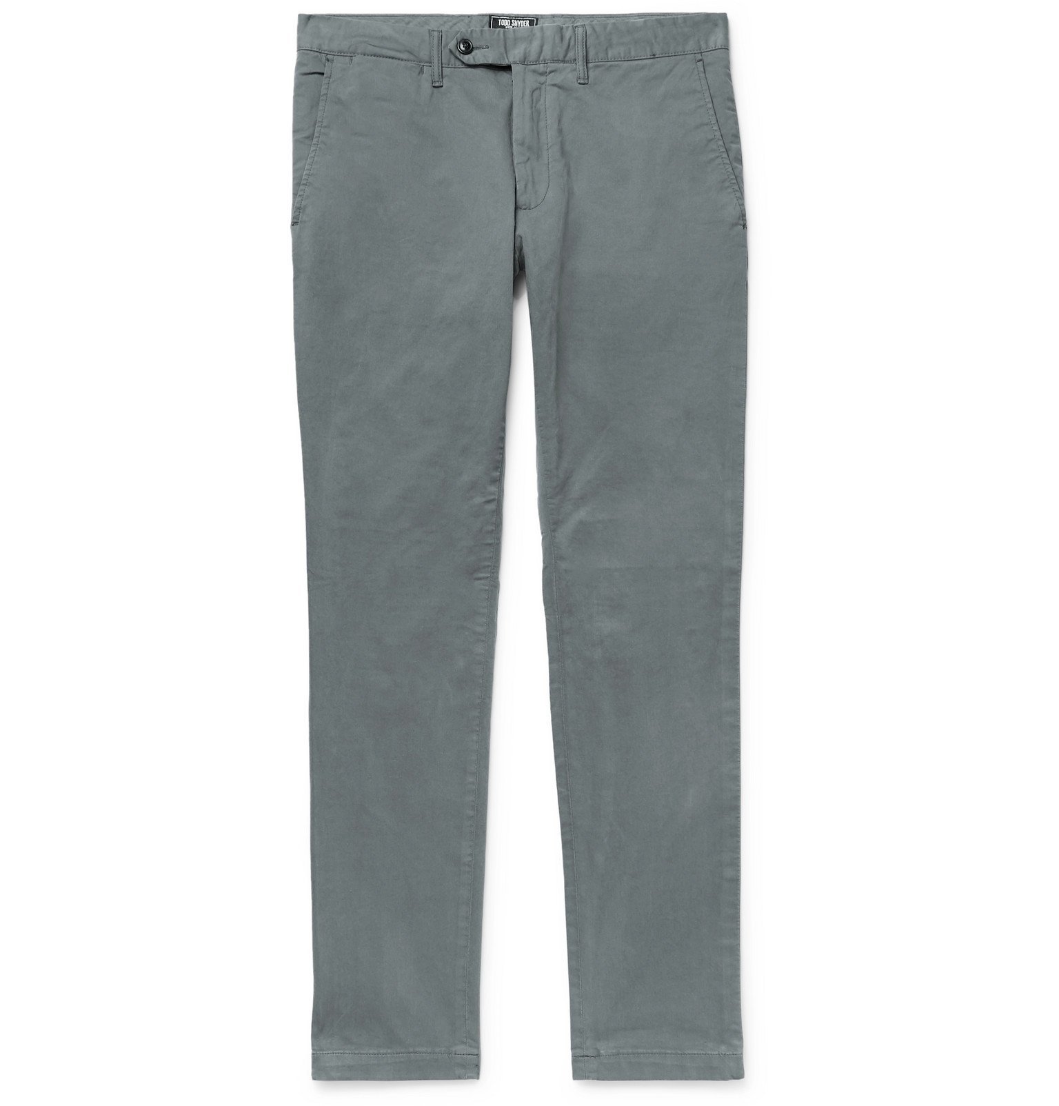 Todd Snyder - Charcoal Slim-Fit Stretch-Cotton Twill Chinos - Gray Todd ...