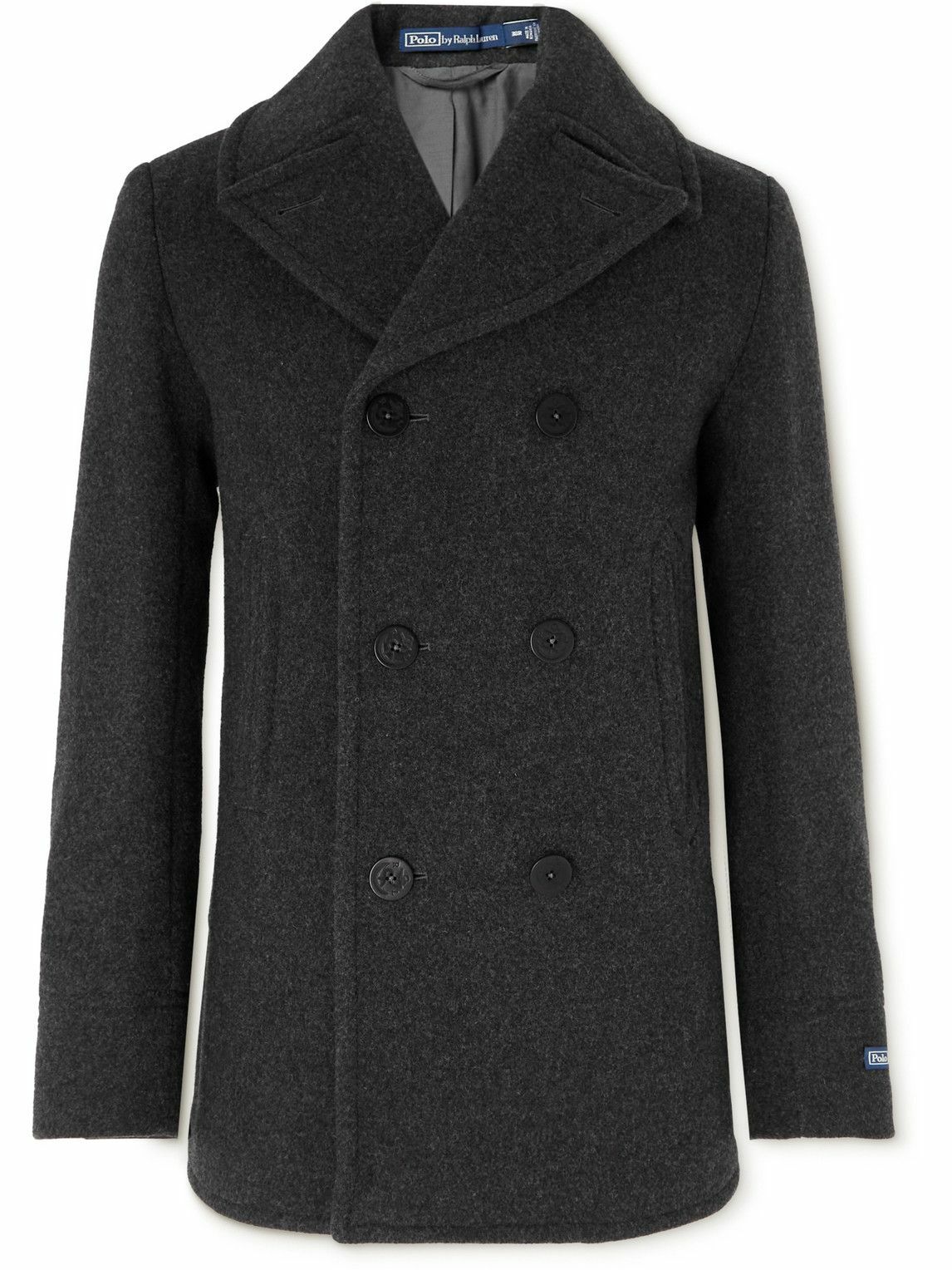 Photo: Polo Ralph Lauren - Double-Breasted Melton Wool-Blend Peacoat - Gray
