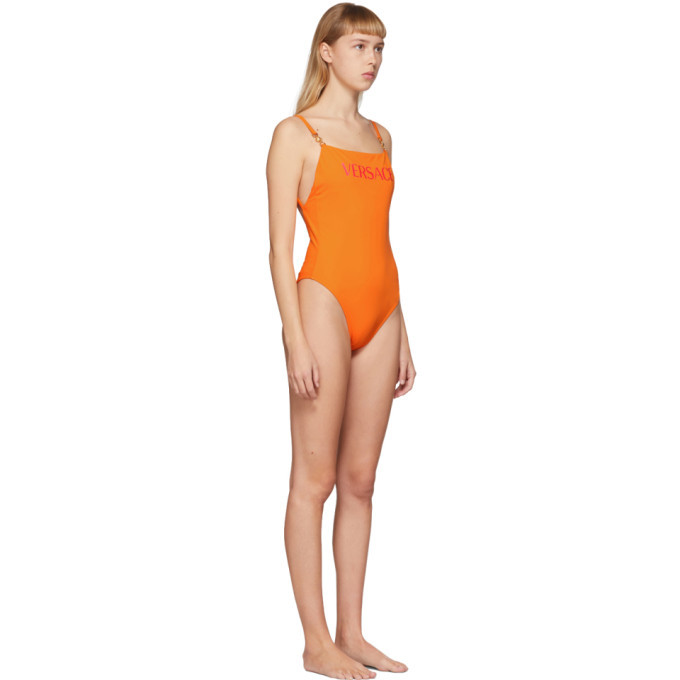 orange versace swimsuit