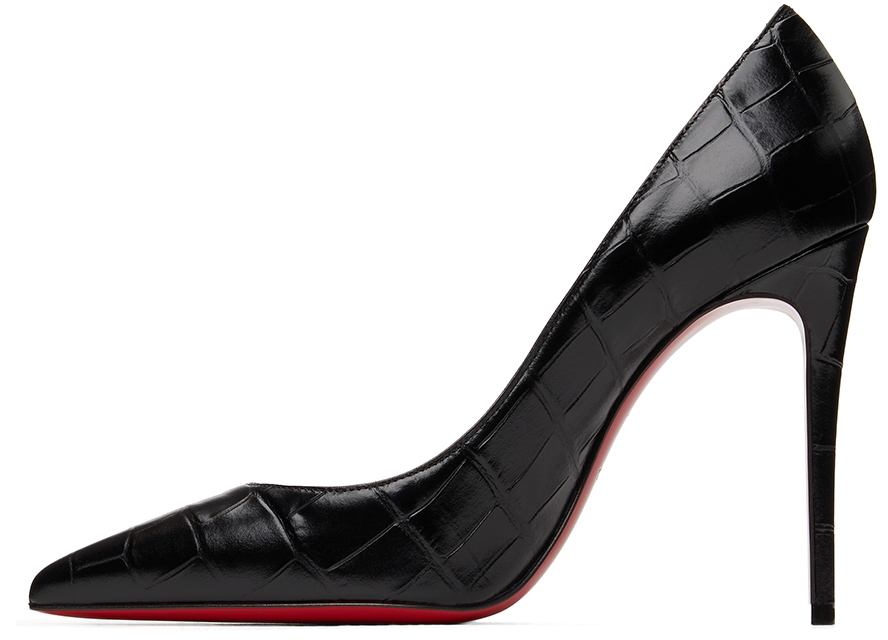 Christian Louboutin Black Croc-Embossed 