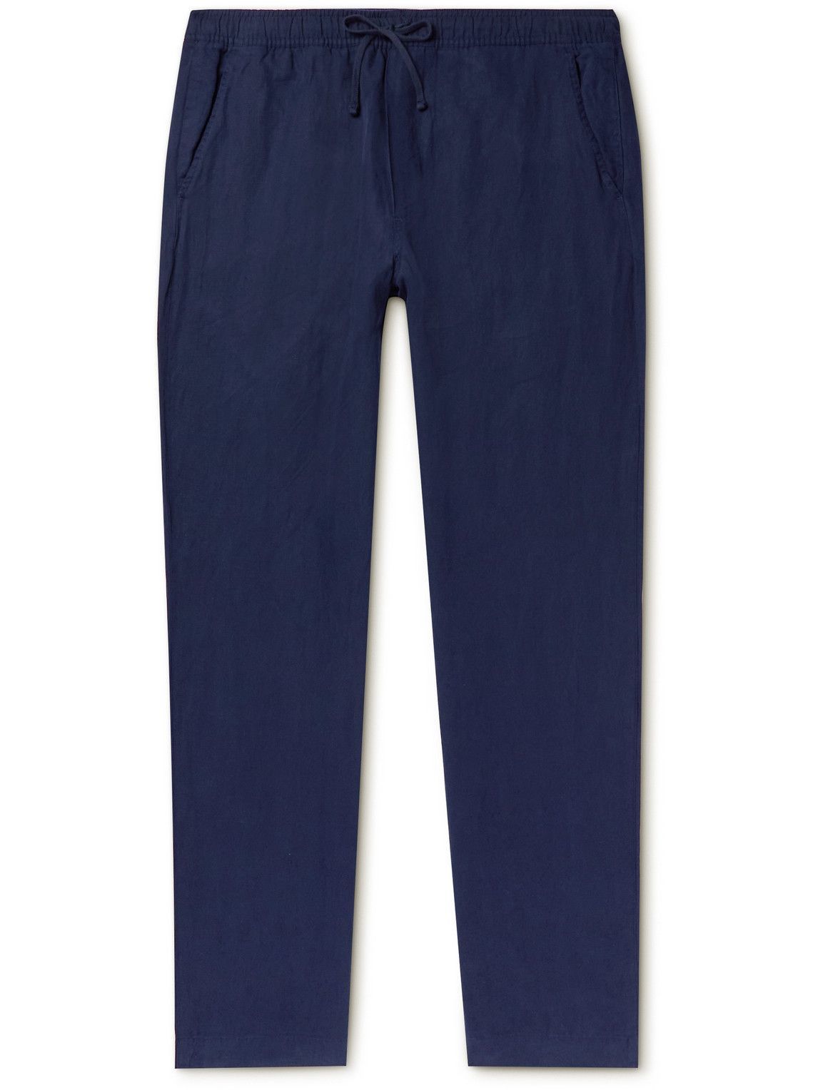 Polo Ralph Lauren - Straight-Leg Linen and Silk-Blend Drawstring Trousers - Blue