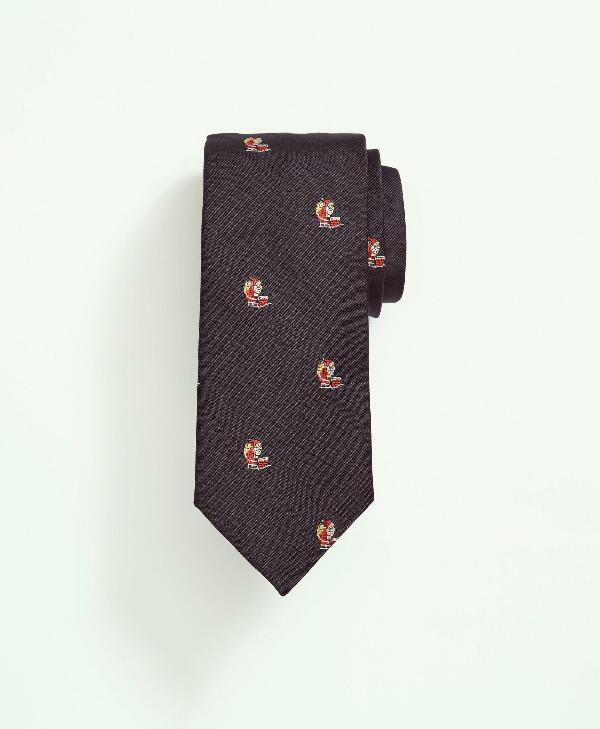 Brooks Brothers Men's Silk Santa Tie | Navy