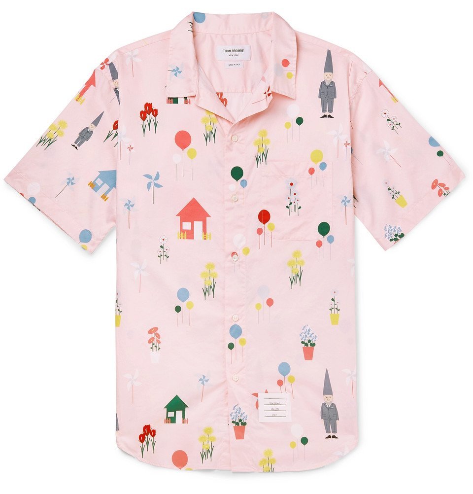 Thom Browne - Printed Cotton Shirt - Pink Thom Browne