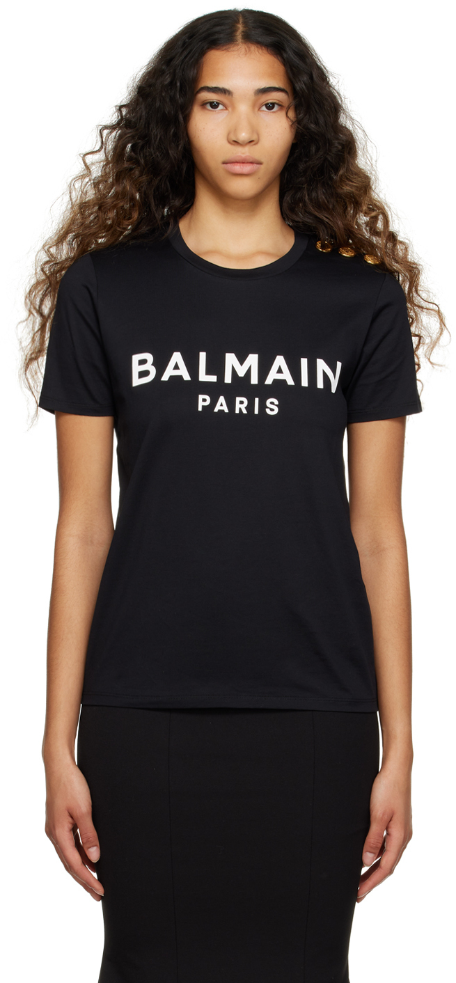 Balmain Black Printed T-Shirt Balmain
