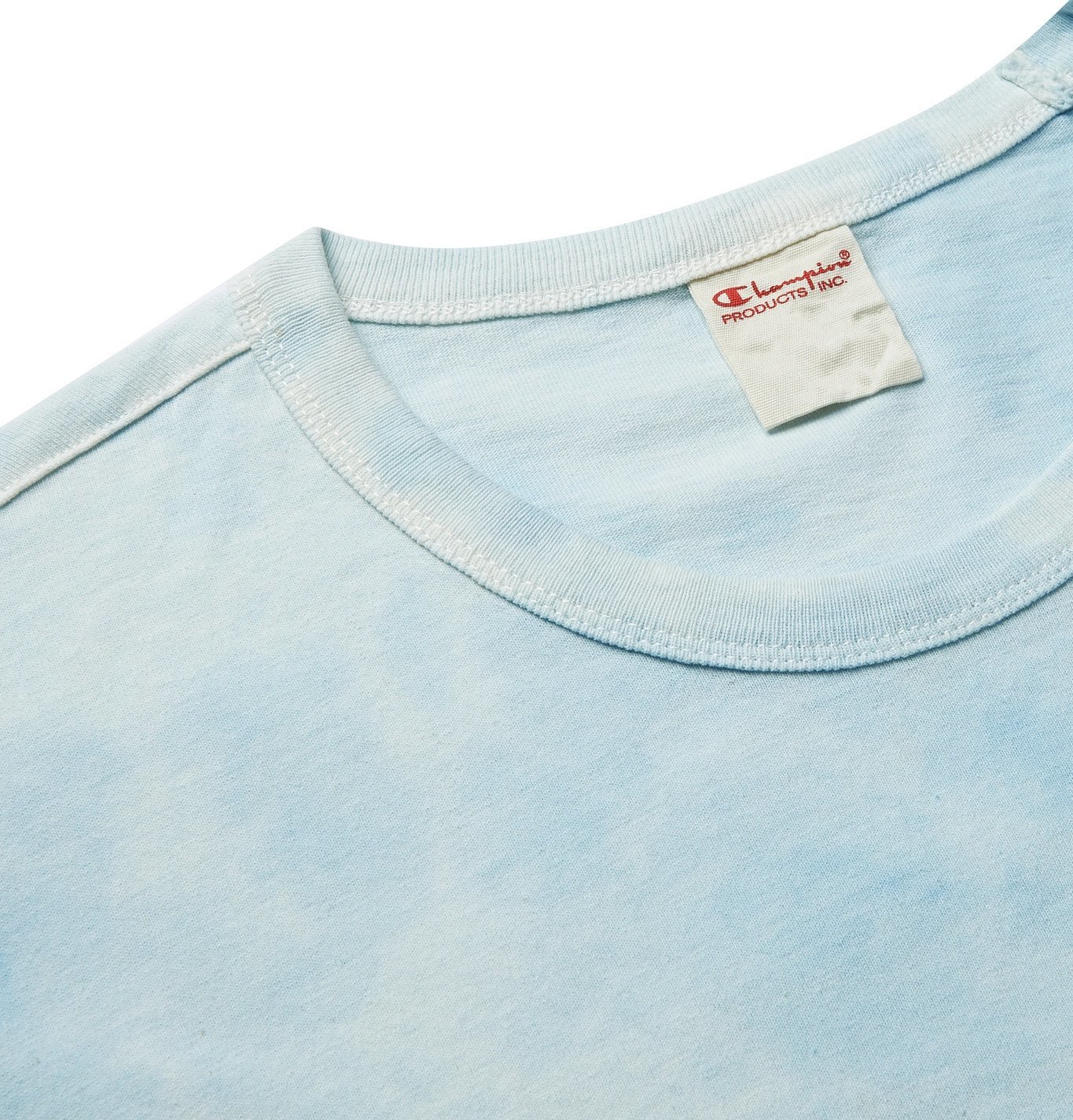 Champion - Logo-Embroidered Tie-Dyed Cotton-Jersey T-Shirt - Blue 
