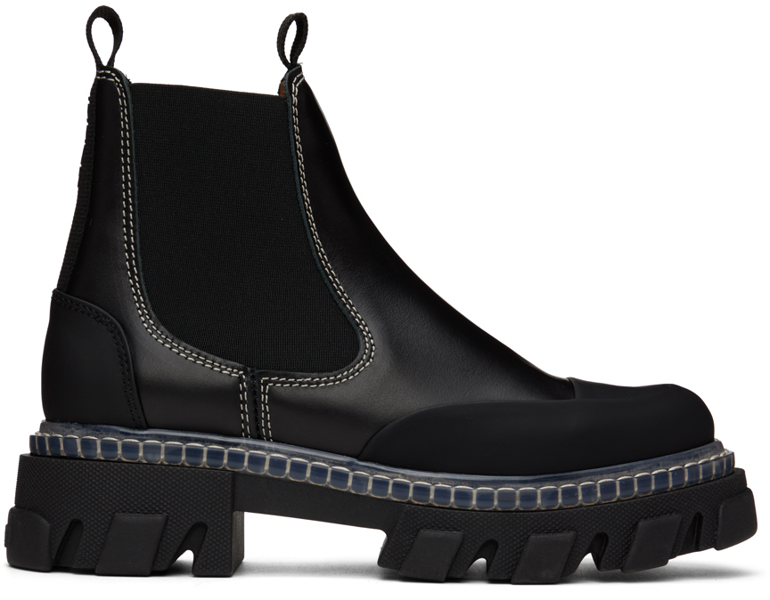 Photo: GANNI Black Cleated Low Chelsea Boots