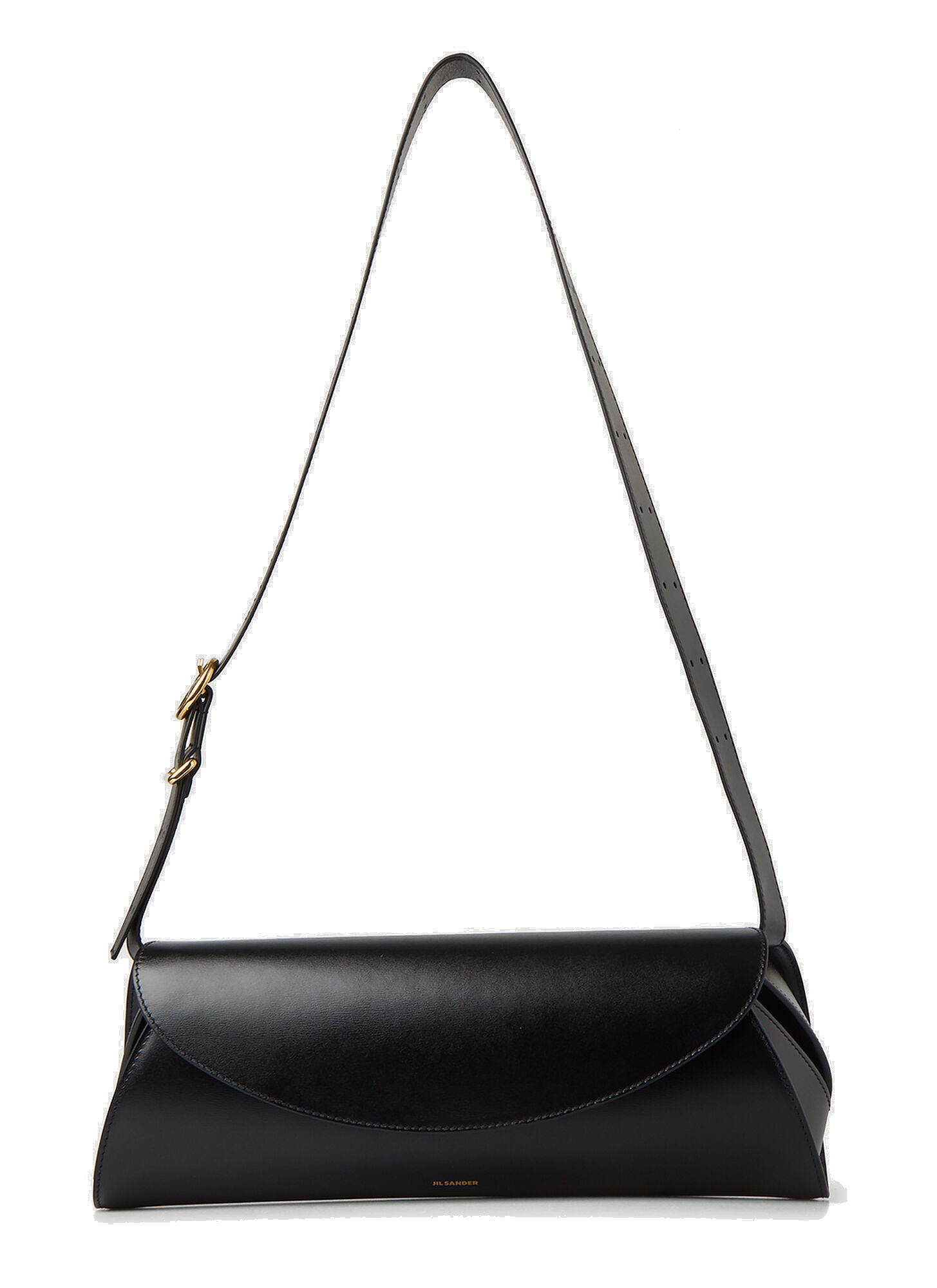 Cannolo Medium Shoulder Bag in Black Jil Sander