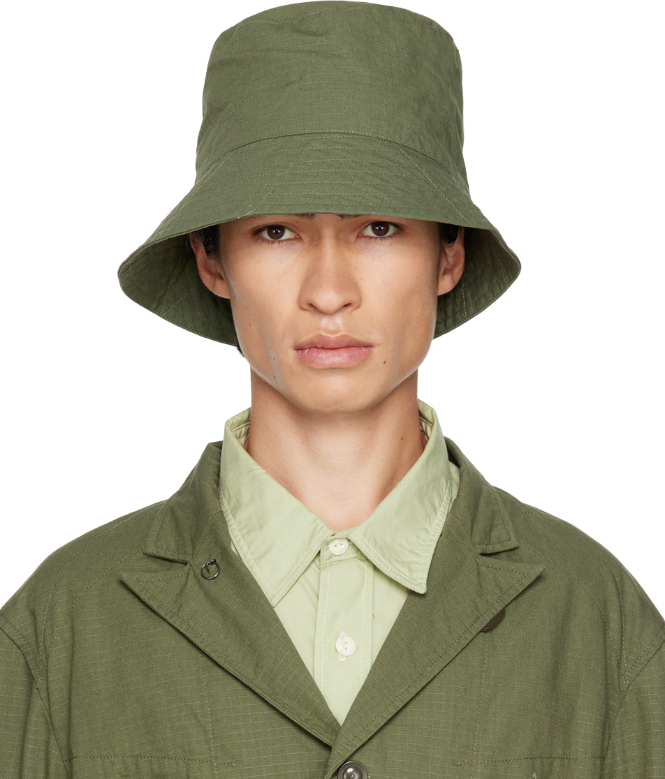 Engineered Garments Green Quilted Brim Bucket Hat Engineered Garments