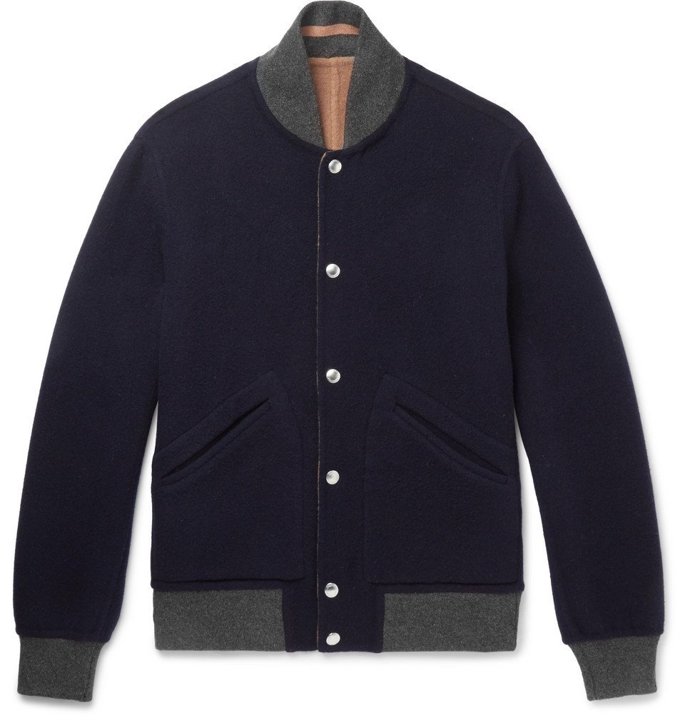 Brunello Cucinelli - Reversible Wool and Cashmere-Blend Bomber Jacket ...