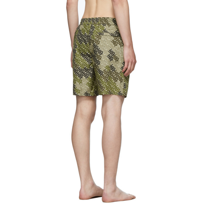 Burberry Khaki Monogram Swim Shorts Burberry