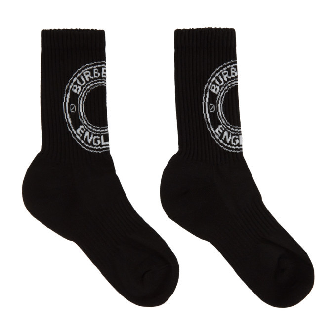 Burberry Black Intarsia Logo Socks Burberry