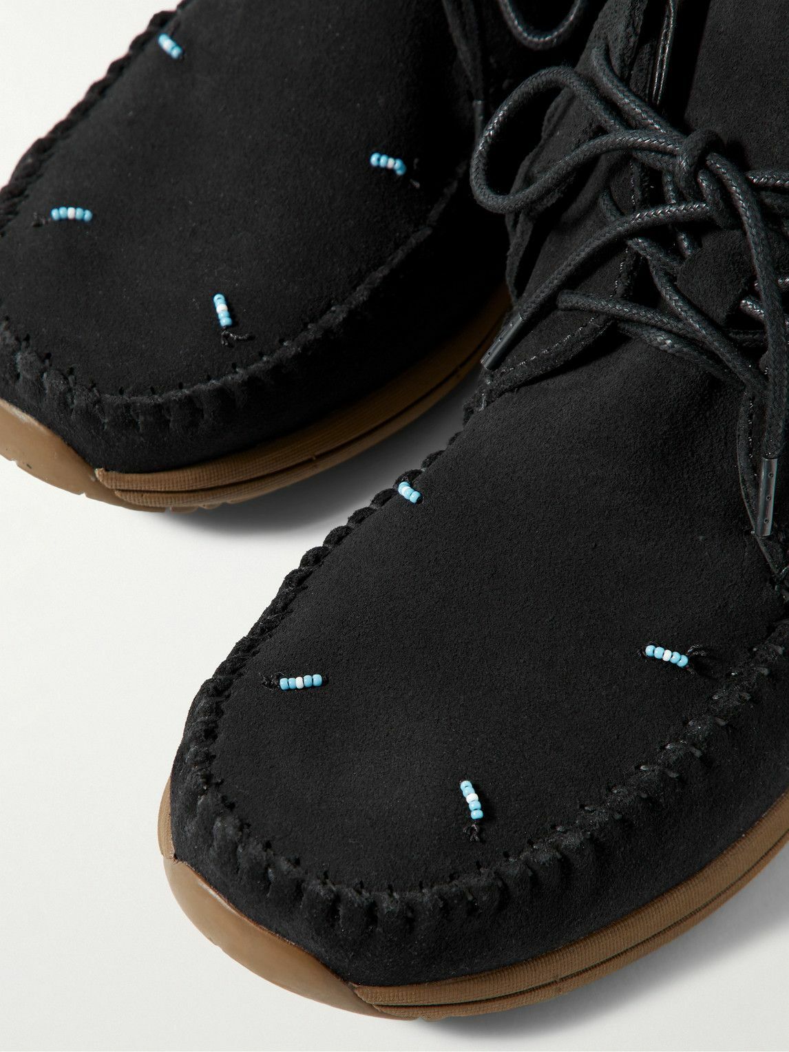 Visvim - FBT Shaman-Folk Fringed Beaded Suede Boots - Black Visvim