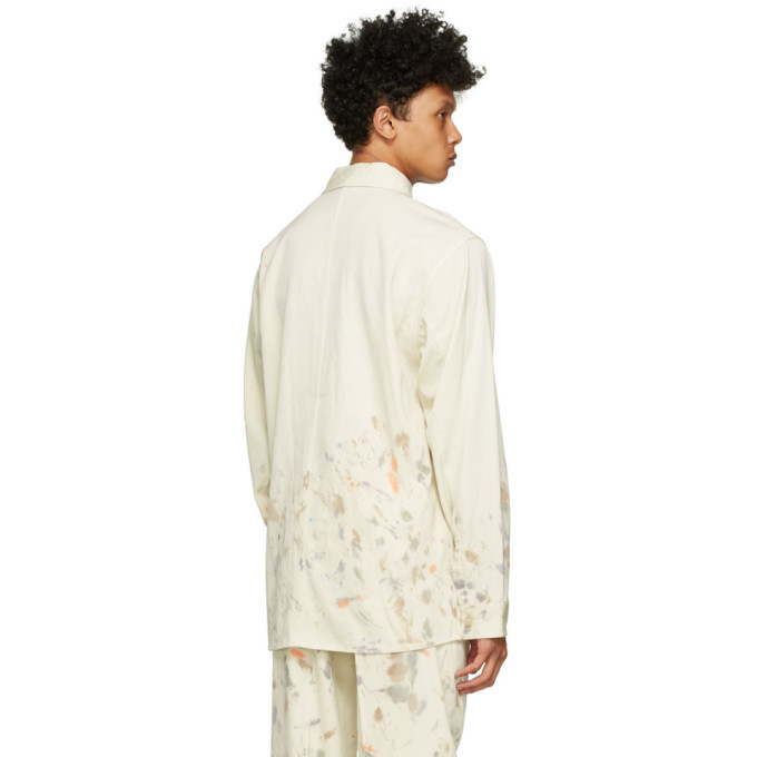 AURALEE Off-White Painted Gabardine Max Shirt Auralee