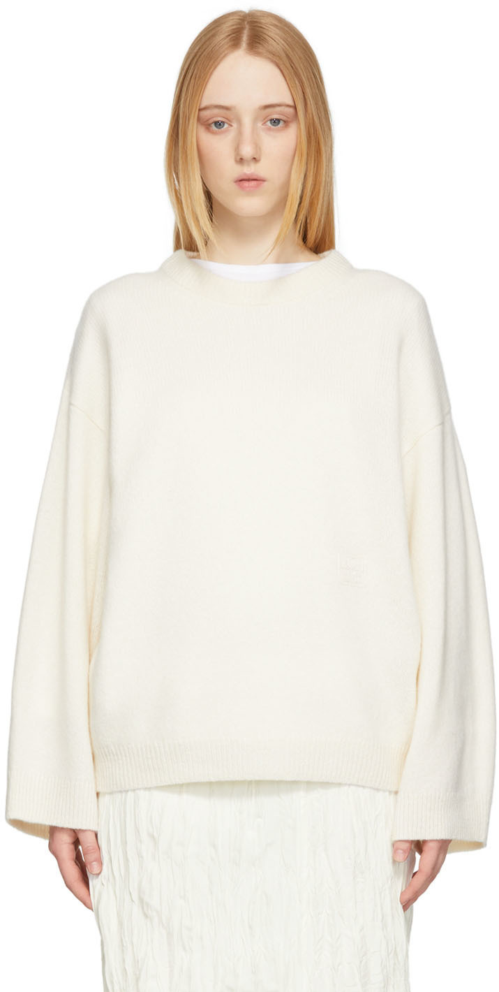 Totême Off-White Knit Monogram Sweater Toteme