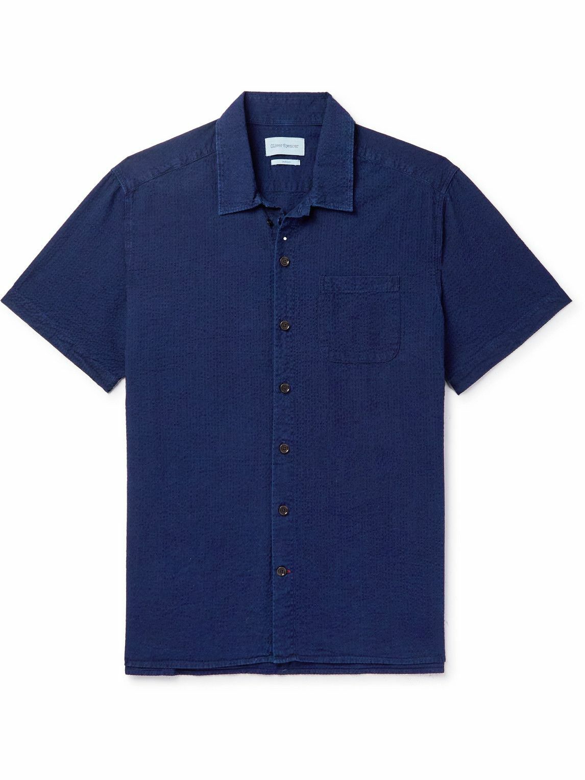 Oliver Spencer Riviera IndigoDyed CottonSeersucker Shirt Blue