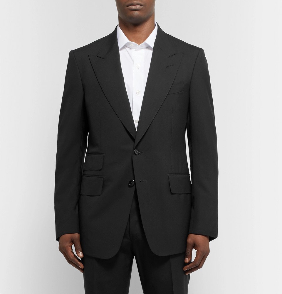TOM FORD - Black Shelton Slim-Fit Wool Suit Jacket - Black TOM FORD