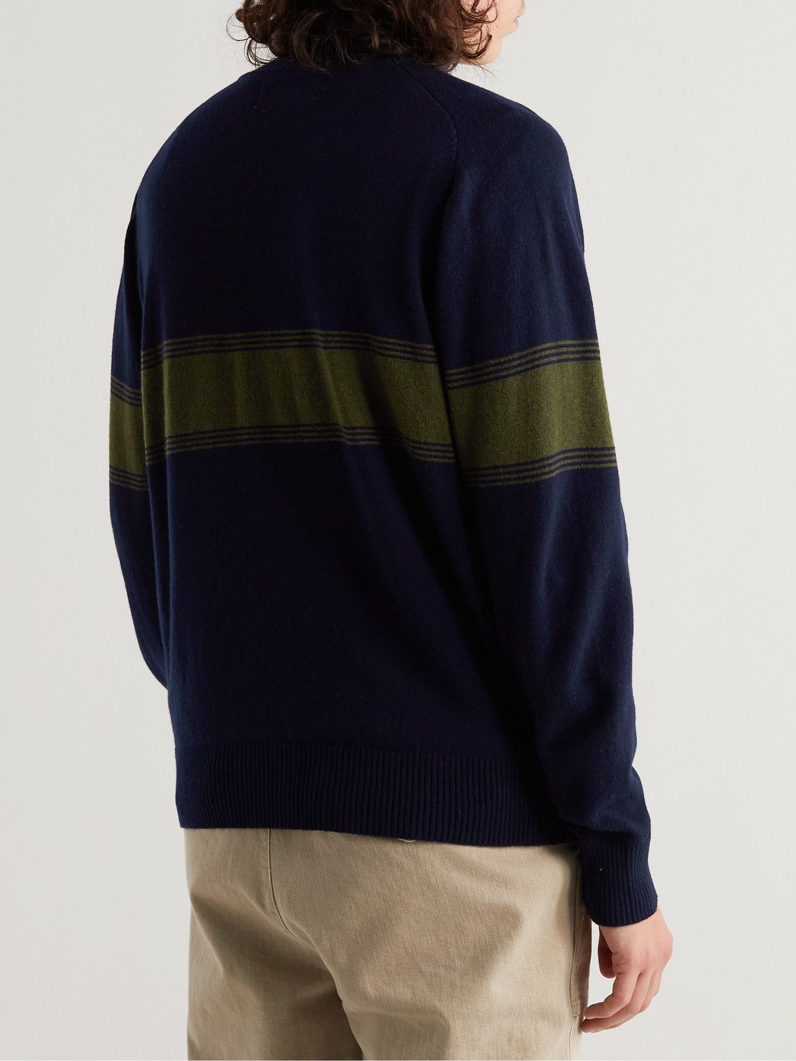 Anonymous ism - Striped Wool Rollneck Sweater - Blue Anonymous Ism