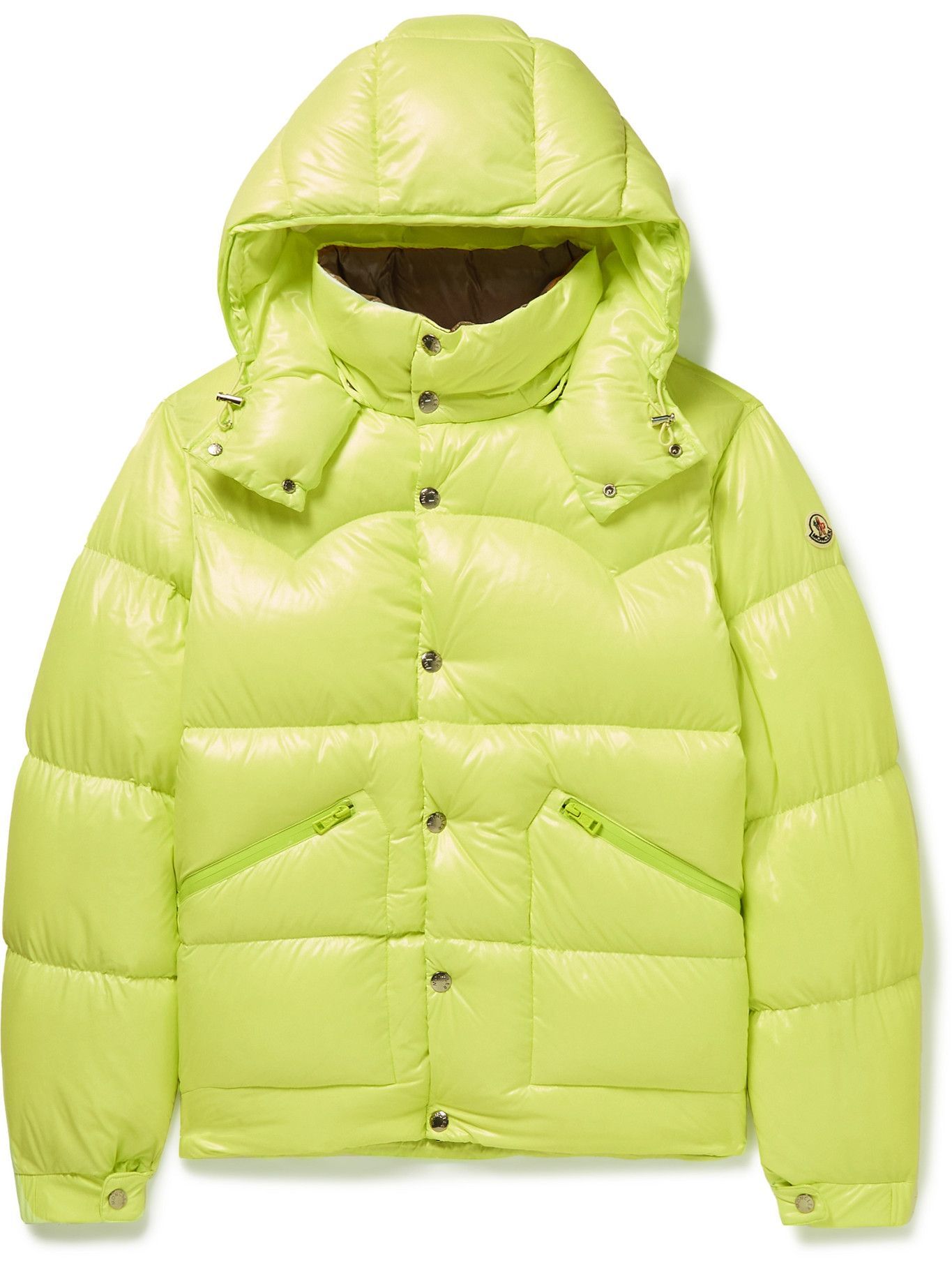 Moncler - Coutard Hooded Quilted Glossed-Shell Down Jacket - Yellow Moncler