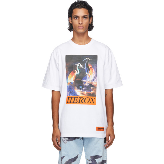 Heron Preston White Heron Times T-Shirt Heron Preston