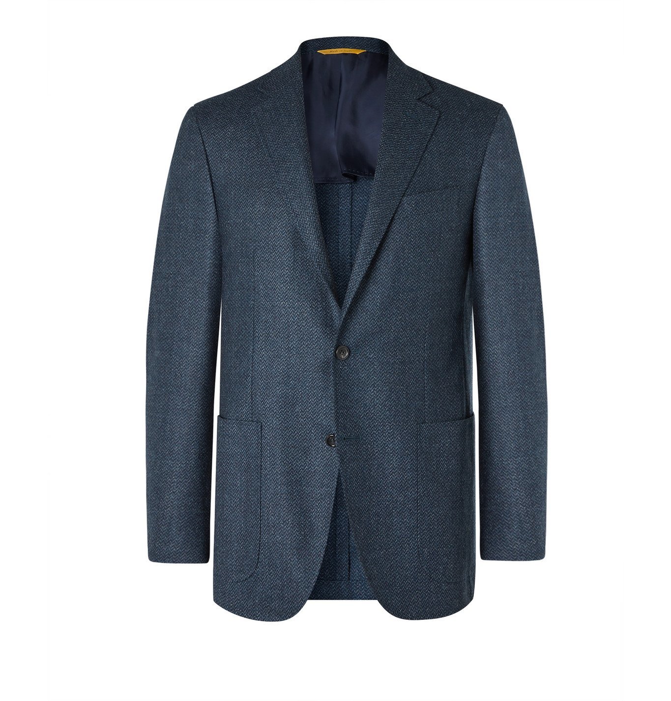 Canali - Kei Slim-Fit Unstructured Herringbone Wool Blazer - Blue Canali