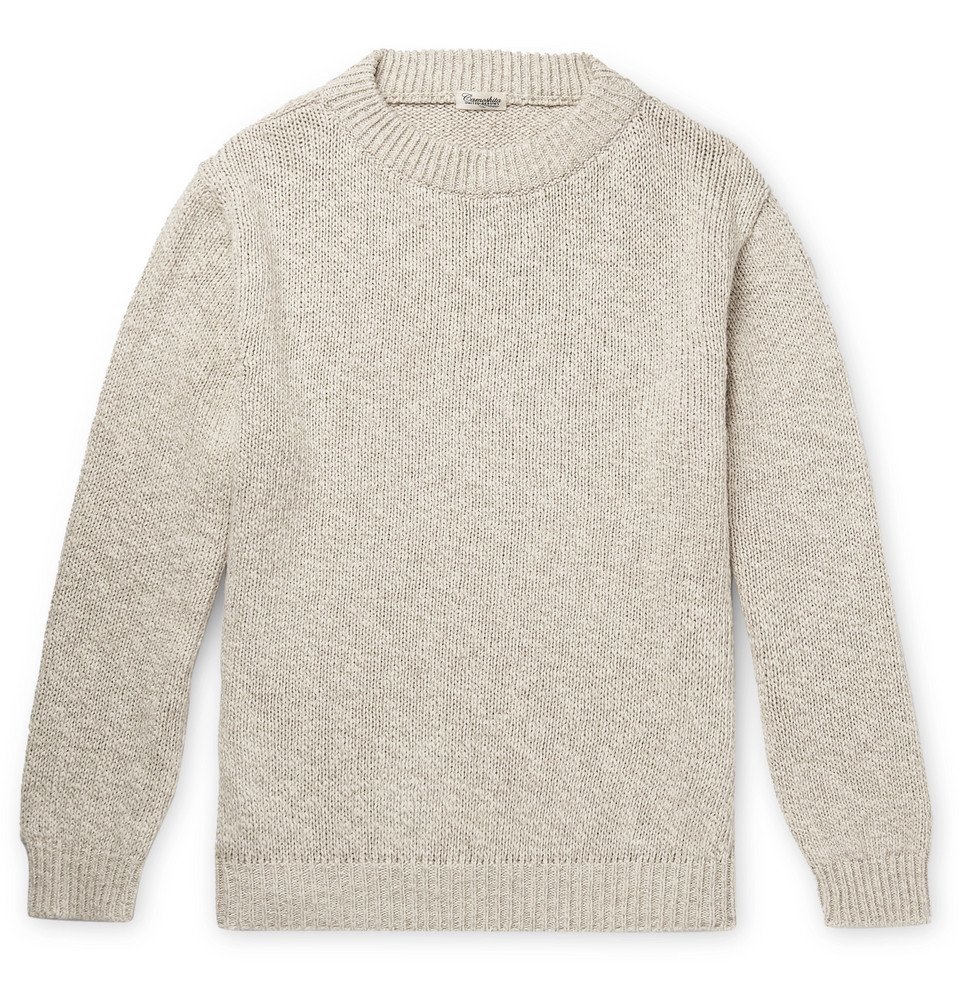 Camoshita - Mélange Cotton and Linen-Blend Sweater - Ecru Camoshita